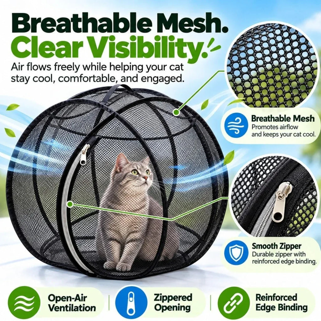PurrPlay™ 🐱🎾 — 360° Rolling Cat Playpen