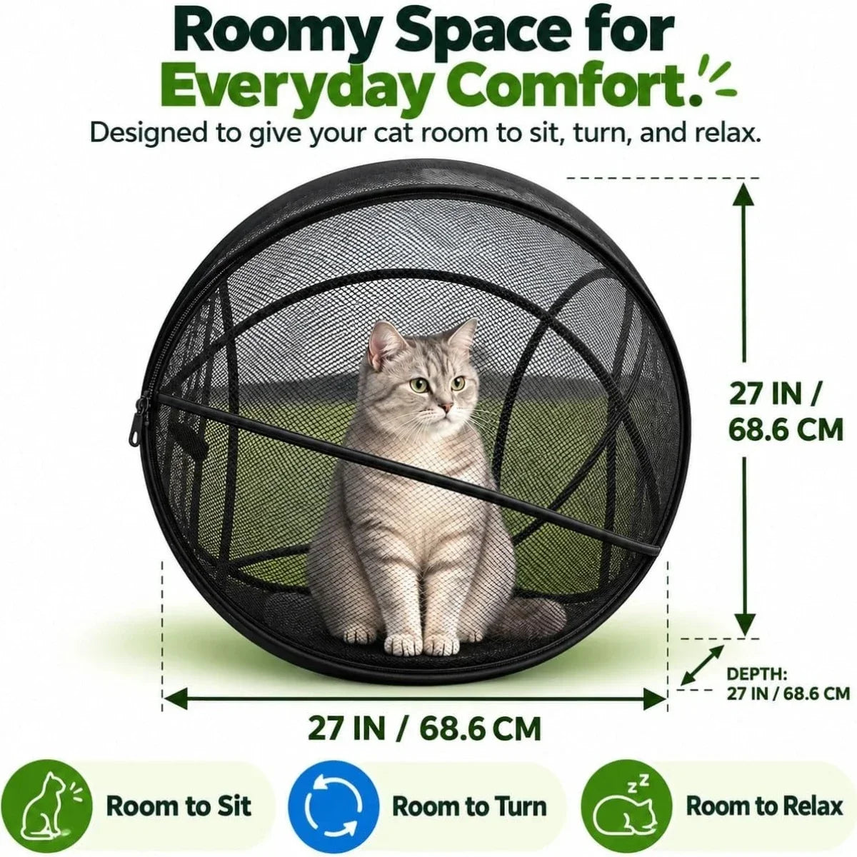 PurrPlay™ 🐱🎾 — 360° Rolling Cat Playpen