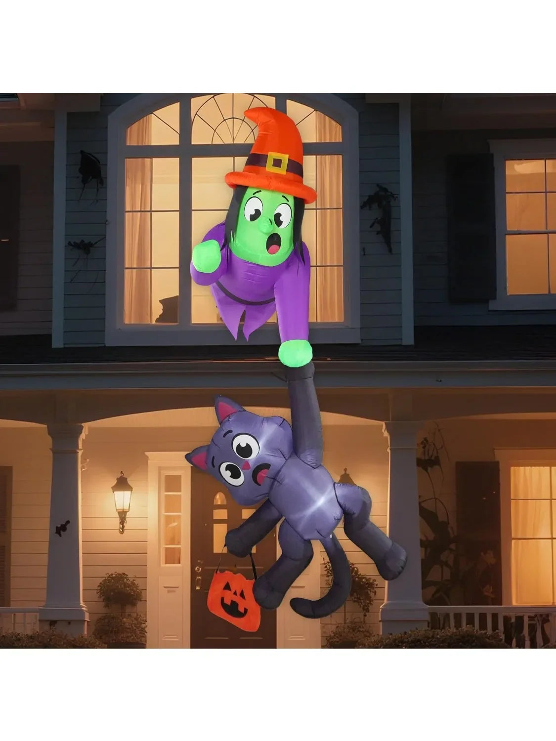 8 ft Witch & Cat Halloween Inflatable — product view 8