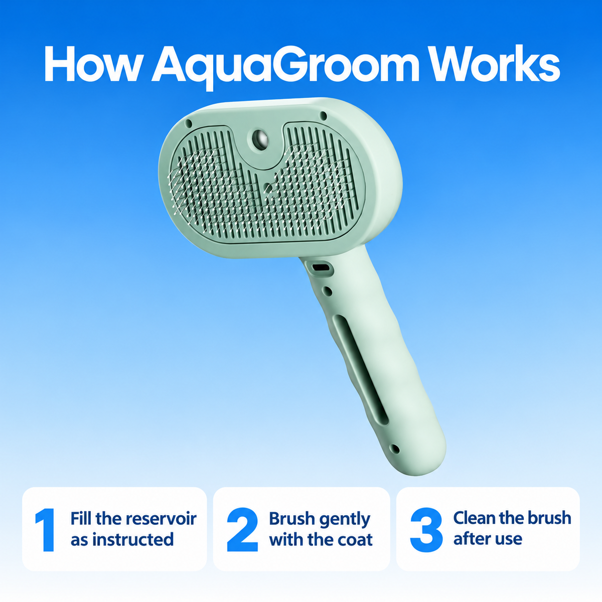AquaGroom pet mist brush how to use