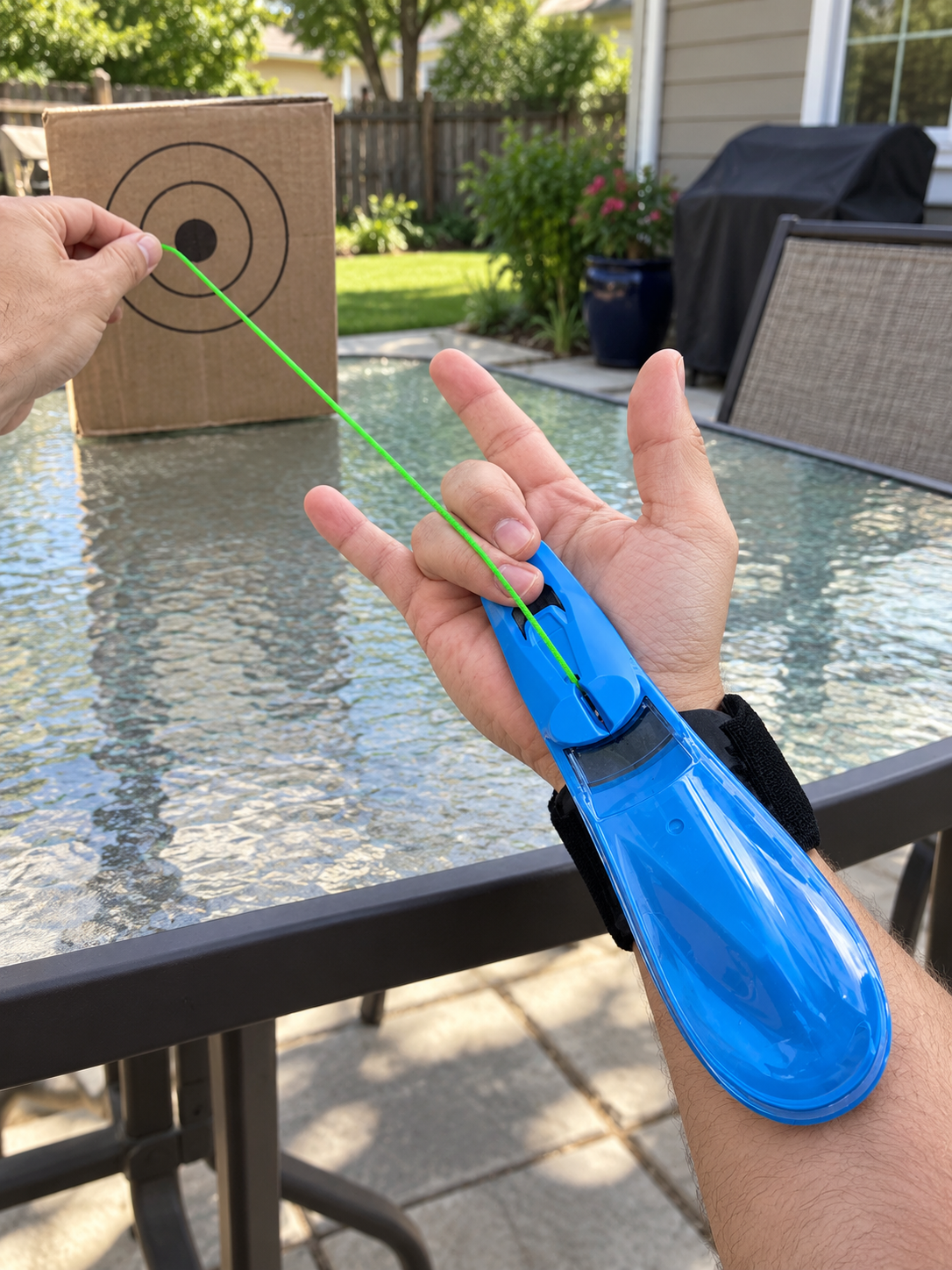 ZipFlash™ Light-Up Wristband Toy in an everyday home setting